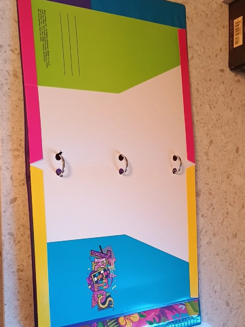Vintage 1990s Lisa Frank Tropical Penguin 3 Ring Trapper Keeper W/ 3 Folders - Picture 11 of 16